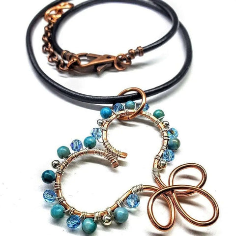 Handcrafted Copper Turquoise Heart Pendant Necklace – Artisan Jewelry | Made in USA Montana Alexa Martha Designs  Necklaces