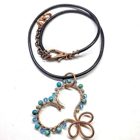 Handcrafted Copper Turquoise Heart Pendant Necklace – Artisan Jewelry | Made in USA Montana Alexa Martha Designs  Necklaces
