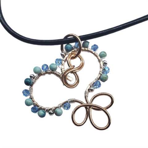 Handcrafted Copper Turquoise Heart Pendant Necklace – Artisan Jewelry | Made in USA Montana Alexa Martha Designs  Necklaces