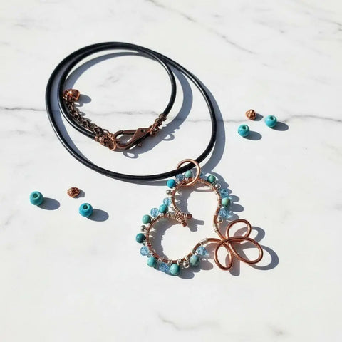 Handcrafted Copper Turquoise Heart Pendant Necklace – Artisan Jewelry | Made in USA Montana Alexa Martha Designs  Necklaces