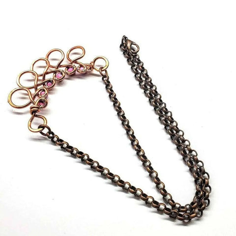 Handcrafted Copper Wire Pink Gemstone Necklace – Artisan Jewelry | Made in USA Alexa Martha Designs  Necklace