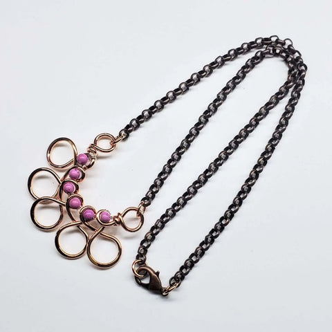 Handcrafted Copper Wire Pink Gemstone Necklace – Artisan Jewelry | Made in USA Alexa Martha Designs  Necklace