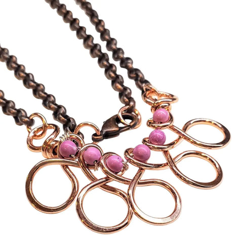 Handcrafted Copper Wire Pink Gemstone Necklace – Artisan Jewelry | Made in USA Alexa Martha Designs  Necklace