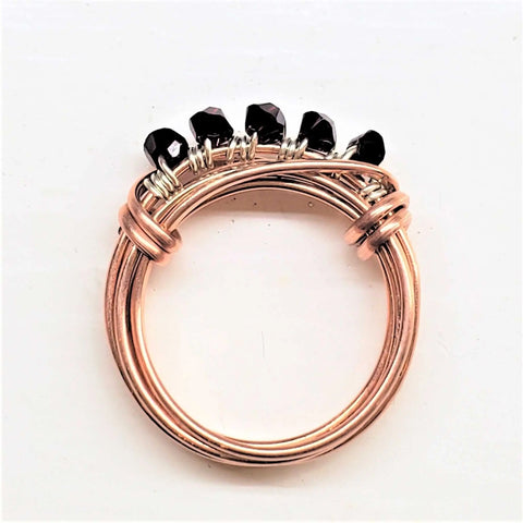 Handcrafted Copper Wire Wrapped Birthstone Crystal Ring – Montana Made in USA Alexa Martha Designs  Ring