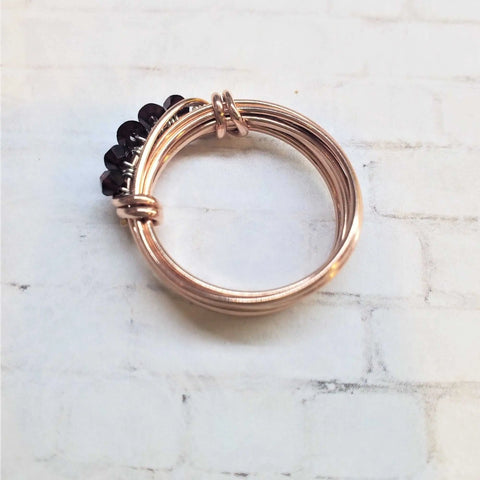 Handcrafted Copper Wire Wrapped Birthstone Crystal Ring – Montana Made in USA Alexa Martha Designs  Ring