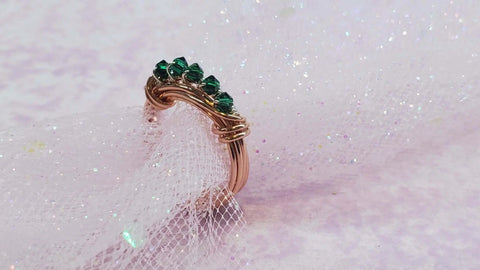 Handcrafted Copper Wire Wrapped Birthstone Crystal Ring – Montana Made in USA Alexa Martha Designs  Ring