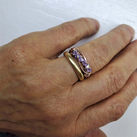 Handcrafted Copper Wire Wrapped Birthstone Crystal Ring – Montana Made in USA Alexa Martha Designs  Ring