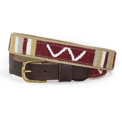 Handcrafted Cotton And Leather Belt 1-1/4 Inch Wide – Durable Brass Buckle | Made In USA Auburn Leathercrafters  item