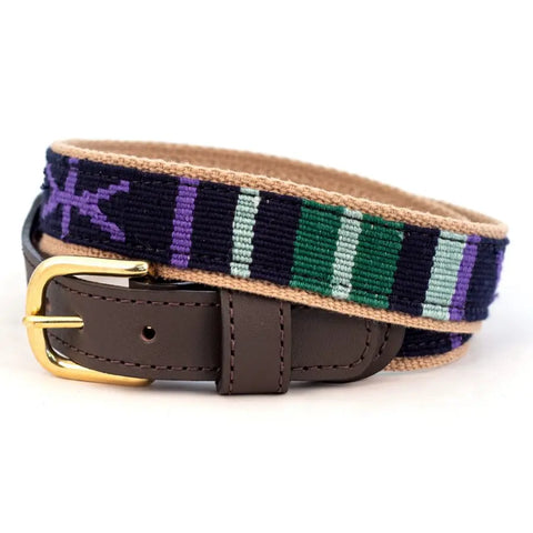 Handcrafted Cotton And Leather Belt 1-1/4 Inch Wide – Durable Brass Buckle | Made In USA Auburn Leathercrafters  item
