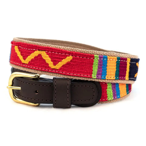 Handcrafted Cotton And Leather Belt 1-1/4 Inch Wide – Durable Brass Buckle | Made In USA Auburn Leathercrafters  item