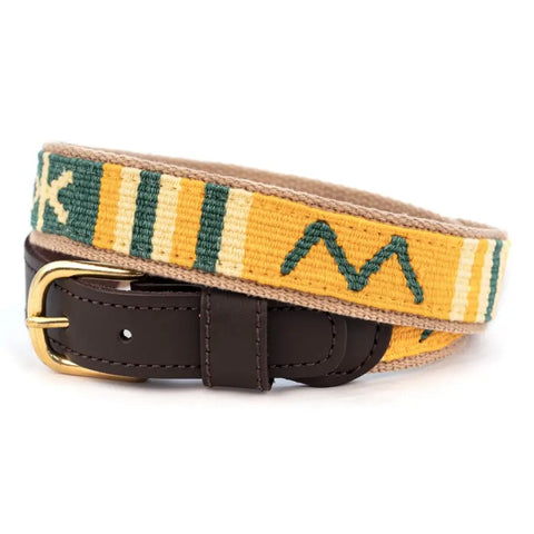 Handcrafted Cotton And Leather Belt 1-1/4 Inch Wide – Durable Brass Buckle | Made In USA Auburn Leathercrafters  item