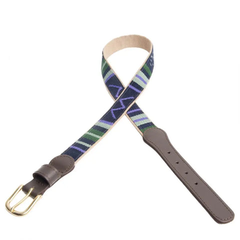 Handcrafted Cotton And Leather Belt 1-1/4 Inch Wide – Durable Brass Buckle | Made In USA Auburn Leathercrafters  item