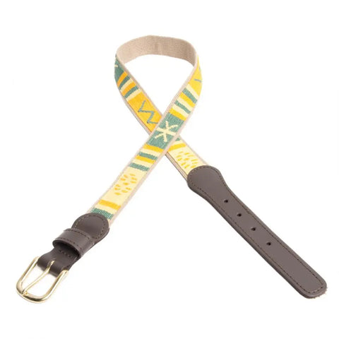 Handcrafted Cotton And Leather Belt 1-1/4 Inch Wide – Durable Brass Buckle | Made In USA Auburn Leathercrafters  item