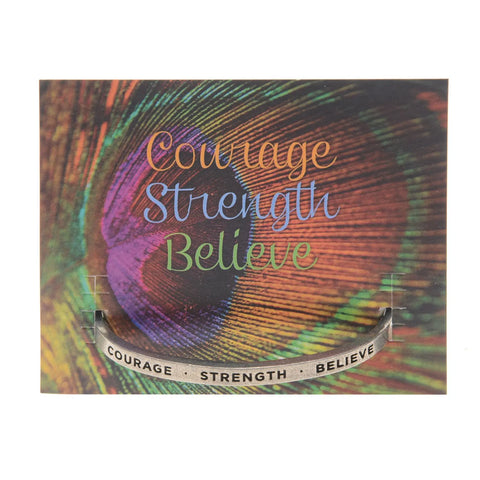 Handcrafted Courage Strength Believe Inspirational Pewter Cuff Bracelet – Eco-Friendly Design | Made in USA Whitney Howard Designs  Cuff Bracelets