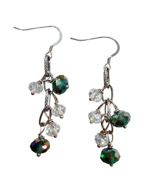 Handcrafted Crystal Cluster Drop Earrings 1.75 Inch – Stainless Steel Hooks | Michelle Marie Boutique Made in USA Michelle Marie Boutique  Earrings