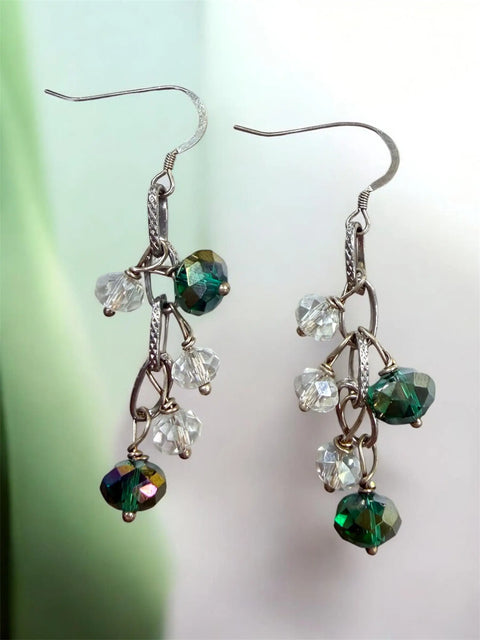 Handcrafted Crystal Cluster Drop Earrings 1.75 Inch – Stainless Steel Hooks | Michelle Marie Boutique Made in USA Michelle Marie Boutique  Earrings