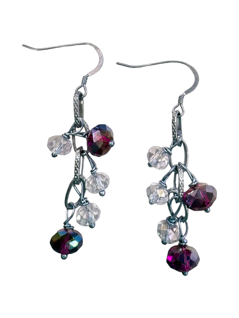 Handcrafted Crystal Cluster Drop Earrings 1.75 Inch – Stainless Steel Hooks | Michelle Marie Boutique Made in USA Michelle Marie Boutique  Earrings