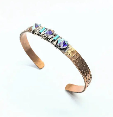 Handcrafted Crystal Spike Copper Cuff Bracelet – Montana Style | Made in USA Alexa Martha Designs 