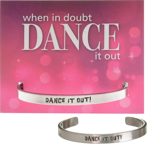Handcrafted Dance It Out Inspirational Cuff Bracelet – Recycled Pewter Open Bangle | Made in USA Whitney Howard Designs  Cuff Bracelets
