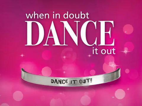Handcrafted Dance It Out Inspirational Cuff Bracelet – Recycled Pewter Open Bangle | Made in USA Whitney Howard Designs  Cuff Bracelets