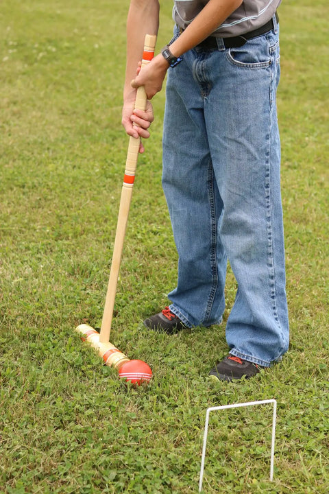 Handcrafted Deluxe 6-Player Croquet Set – Hard Maple Wood Mallets with Wooden Storage | Made in USA Amish Toy Box  Wooden Toys,Games and Puzzles