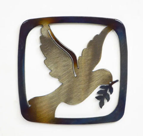 Handcrafted Dove Drink Coaster – Rustic Peaceful Home Accessory | Made in USA Artisanal Decor Knights Home Decor  item