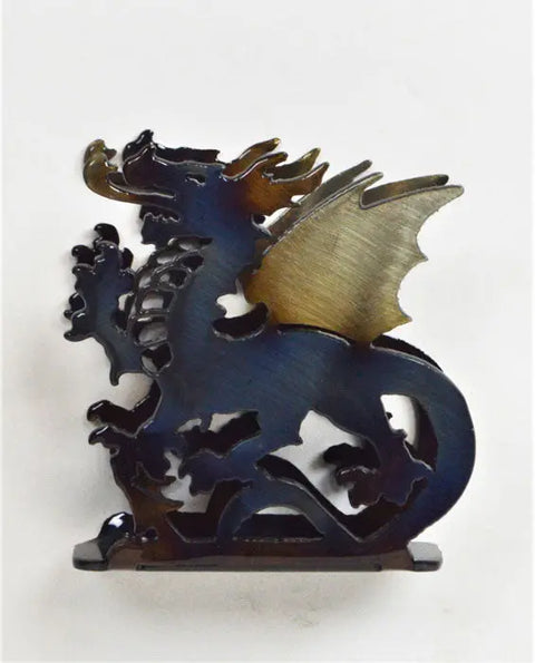 Handcrafted Dragon Metal Cocktail Napkin Holder – Unique Kitchen Organizer | Made in USA Knights Home Decor  item