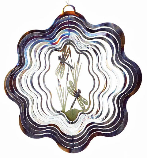 Handcrafted Dragonfly Garden Spinner – Outdoor Metal Wind Sculpture | Made in USA Decorative Art Knights Home Decor  item