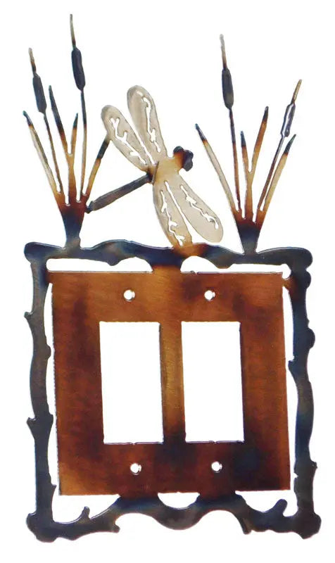 Handcrafted Dragonfly Light Switch Cover – Rustic Metal Art Decor | Made in USA Knights Home Decor  item