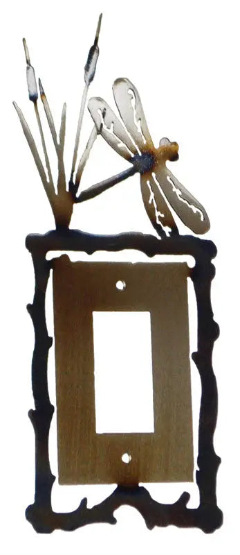 Handcrafted Dragonfly Light Switch Cover – Rustic Metal Art Decor | Made in USA Knights Home Decor  item
