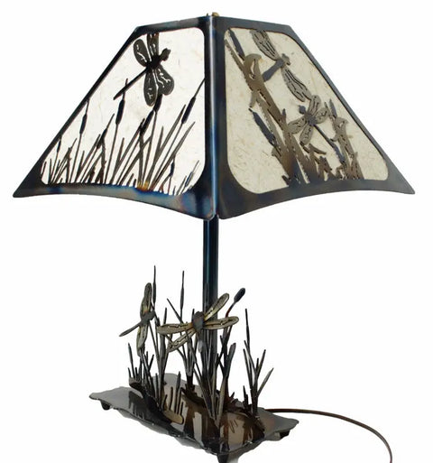 Handcrafted Dragonfly Table Lamp – Artistic Ambient Lighting Accent | Made in USA – Unique Decor Knights Home Decor  item