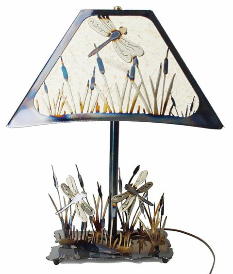 Handcrafted Dragonfly Table Lamp – Artistic Ambient Lighting Accent | Made in USA – Unique Decor Knights Home Decor  item