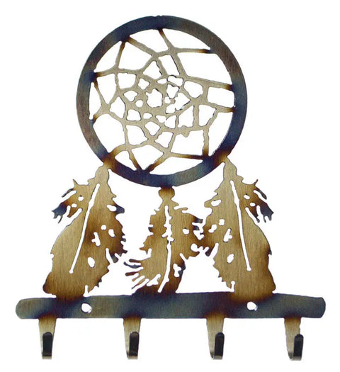 Handcrafted Dream Catcher Key Holder Wall Decor – Rustic Metal Design | Made in USA Decorative Organizer Knights Home Decor  item