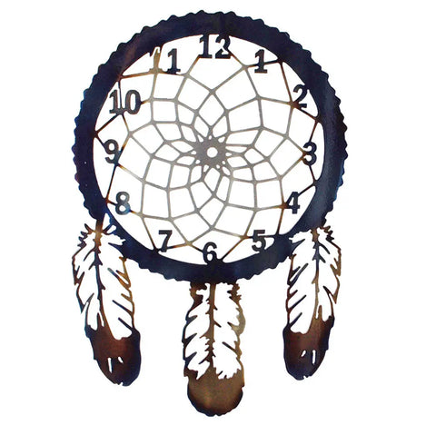 Handcrafted Dream Catcher Wall Clock – Rustic Metal Design – Unique Home Decor Accent | Made in USA Knights Home Decor  item