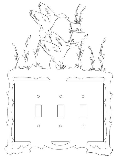 Handcrafted Ducks in Wetlands Metal Light Switch Cover – Rustic Wildlife Decor | Made in USA Knights Home Decor  item