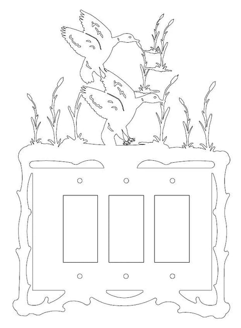 Handcrafted Ducks in Wetlands Metal Light Switch Cover – Rustic Wildlife Decor | Made in USA Knights Home Decor  item