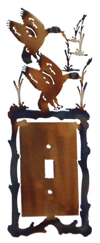 Handcrafted Ducks in Wetlands Metal Light Switch Cover – Rustic Wildlife Decor | Made in USA Knights Home Decor  item