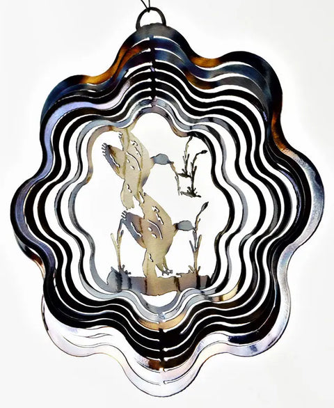 Handcrafted Ducks in Wetlands Steel Wind Spinner – Kinetic Garden Art | Made in USA Knights Home Decor  item
