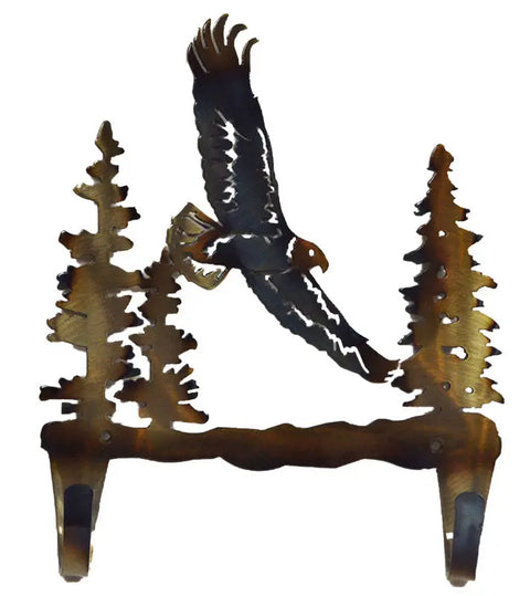Handcrafted Eagle Flying Wall Hook – Steel Coat and Towel Hanger | Made in USA Knights Home Decor  item