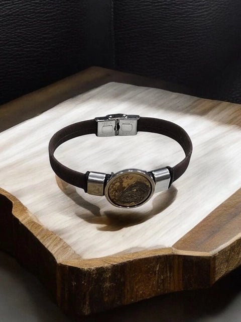 Handcrafted Eco-Friendly Resin Cork Bracelet With Gold Brown Centerpiece – Adjustable Fit 7-9 Inch | Made in USA Michelle Marie Boutique  Bracelets
