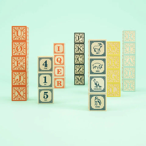 Handcrafted Educational Norwegian Alphabet Blocks for Kids – Sustainable Basswood – Uncle Goose | Made in USA Uncle Goose  Languages