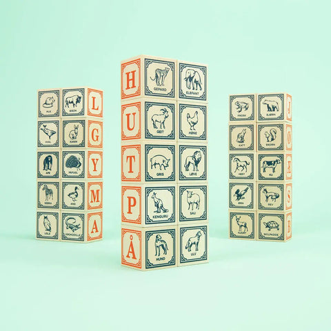 Handcrafted Educational Norwegian Alphabet Blocks for Kids – Sustainable Basswood – Uncle Goose | Made in USA Uncle Goose  Languages