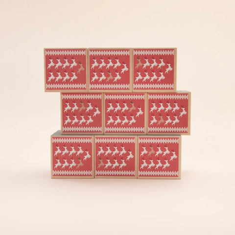 Handcrafted Educational Wooden Reindeer Blocks Set - 9 Pieces, 1.75 Inch Cubes - Uncle Goose | Made in USA Uncle Goose  Eclectic