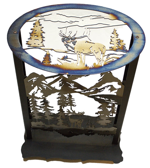 Handcrafted Elk Mountain Metal Accent Table – Rustic Steel Home Decor | Made in USA Knights Home Decor  item