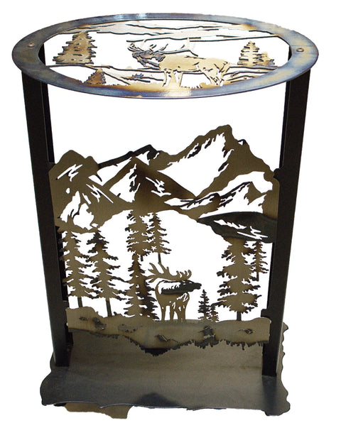 Handcrafted Elk Mountain Metal Accent Table – Rustic Steel Home Decor | Made in USA Knights Home Decor  item