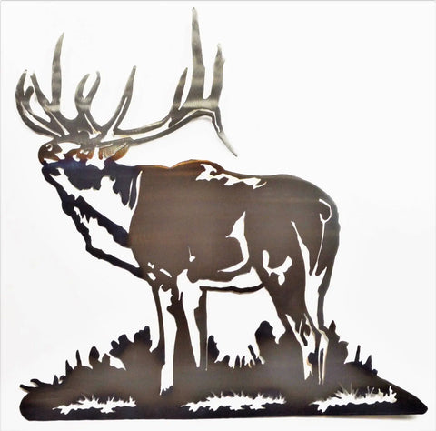 Handcrafted Elk Silhouette Wall Art – Rustic Wildlife Metal Decor | Made in USA Knights Home Decor  item