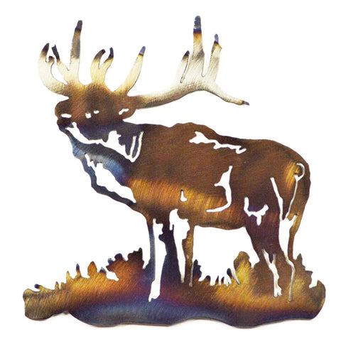 Handcrafted Elk Silhouette Wall Art – Rustic Wildlife Metal Decor | Made in USA Knights Home Decor  item