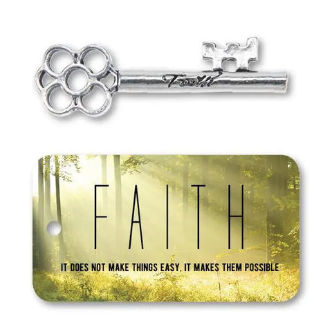 Handcrafted Faith Key Charm Pendant – Recycled Pewter Inspirational Accessory | Made in USA Whitney Howard Designs  Keys