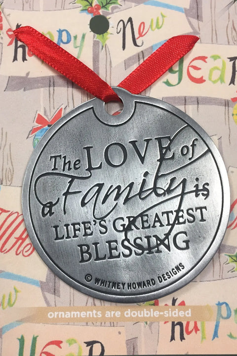 Handcrafted Family Blessing Christmas Ornament – Recycled Pewter Holiday Decor | Made in USA Whitney Howard Designs  Ornaments