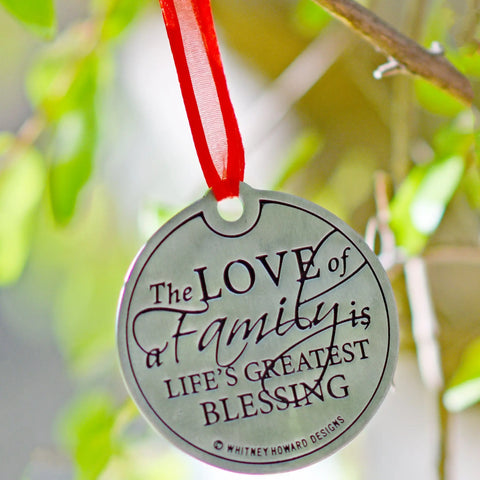Handcrafted Family Blessing Christmas Ornament – Recycled Pewter Holiday Decor | Made in USA Whitney Howard Designs  Ornaments
